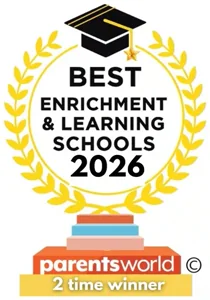 Parents World Best Enrichment & Learning Schools 2026 badge, two-time winner